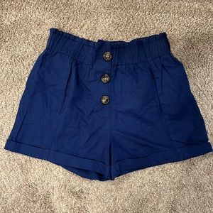Sezane navy pull on shorts, size 38
